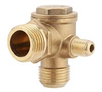 Air Compressor Check Valve, Male Thread 90 Degree Compressor Brass Check Valve Replacement Brass Spare Parts Tube Connector for Air Pressure Cheking, 0.8 * 0.7 * 0.4in