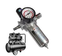 Air Compressor Filter Regulator - Air Filter Regulator Lubricator | FRL Compressor Unit | 3 In-1 Filtration Separator System For Spray Painting Automotive Sandblasting, Construction, Garage & Wo