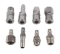 Air Compressor Hose Connector, 8PCS 1/2in Pneumatic Air Compressor Hose Quick Coupler Plug Socket Connector Set for Auto Industry