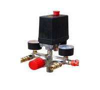 Air Compressor Pressure Valve Switch Manifold Relief Regulator Gauges 90-120PSI 230-220V Aluminum alloy bracket