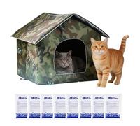 Air Conditioned Cat House - Oxford Cloth, Cooling Pet Shelter, Thermal Insulated Hideaway | Foldable Cat Tent with Ice Packs, Elevated Pet Bed For Kitten, Puppy, Small Dog, Indoor Outdoor Use