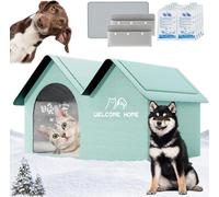 Air Conditioner Cat House,Air Conditioned Dog House, Pet House with AC,Pet Cooling House, Foldable, with Air Conditioning 10 Ice Packs,for Small,Medium,and Large Dogs and Cats (Blue,L)