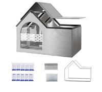 Air Conditioner Cat House,Dog House with AC,Pet Cooling Houses,Pet Cooling Houses,Foldable, with Air Conditioning 10 Ice Packs,For Small,Medium,and Large Dogs and Cats (Grey, Medium)
