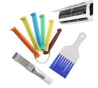Air Conditioner Cleaning Brush Set For Fins, Multi-Purpose AC Fin Comb With Condenser Coil Brushes, Radiator Refrigerator Cleaner Tool Kit, Stainless Steel &, 6-Piece