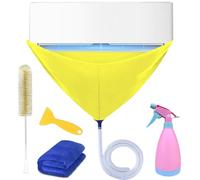 Air Conditioner Cleaning Kit, MiniSplit AC Dust Cover with Tools, Wall Mounted Washing Protector, Perfect for Air Conditioning Maintenance, Household Cleaning Equipment, 107x56cm Yellow Blue