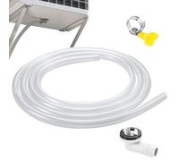 Air Conditioner Drain Hose, Mini Split Drain Pipe, Ac Hose Connector, Quick Fix Clamp, Leak Prevention Design, Indoor Portable Unit Use, 11x9x1 Inches White 1 Piece