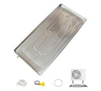 Air Conditioner Drip Tray - Stainless Steel Condensate Drain Pan with 10 FT Hose and Clamp for Window and Split AC Units - Portable and Solution