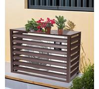 Air Conditioner Fence for Outside, Aluminum Alloy AC Privacy Screen, All-Weather, Garden Tidying, Rain and Sun Protection(Brown,100cm)