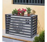 Air Conditioner Fence for Outside, Aluminum Alloy AC Privacy Screen, All-Weather, Garden Tidying, Rain and Sun Protection(Gray,100cm)