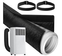 Air Conditioner Hose Cover, Ac Duct Vent Sleeve, Insulated Pipe Protector, All-Season Weather Shield, Perfect for Home, Apartment, Basement, Kitchen, Commercial Use, 20.5inches Black Polyester