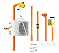 Air Conditioner Lifting Tool Outdoor Unit Installation Bracket and Manual Winch Hoist 50FT Height 150kg Capacity Disassembly Lifting Tools for Home Office Outside Installation (15m)