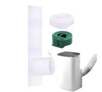 Air Conditioner Window Kit, Tumble Dryer Vent Seal, Flexible Nylon Cloth Design, Portable Heat Barrier Function, Bedroom Living Room Use, 8.66x8.66x1.18 Inches, White, 1 Set