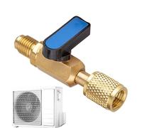 Air Conditioning Charging Valve, Brass Connect Fittings, Refrigerant Charging Valve, Brass with Precision Thread Design, HVAC Service Tool with Compact Style, for Home Indoor Dorm Apartment