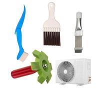 Air Conditioning Fin Comb Cleaner Kit, 4pcs Lightweight Maintenance Brushes, ABS Stainless Steel Tool Set, Precision Fin Straightener, Easy To Use Cleaning Accessories, 165g