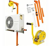 Air Conditioning Installation Lifting Tool 150kg Capacity Removable and Portable with Hanger Pulley Rope Hand Winch Outdoor Crane Holder Tool for Installation of Outdoor Air Conditioning (10m)