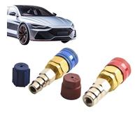 Air Conditioning Quick Coupler Adapter Kit, High Low Pressure Fitting Connector, Leakproof Brass Set for Hvac, Car Ac, and Refrigerant Charging Use, 2.75 Inches