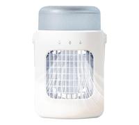 Air Cooler, Cooler Personal, Rechargeable Battery Adjustable Gear Led Nightlight Portable Comfort Compact Design, Cooling Fan for Tent, Indoor, Garage, Desktop, Home, Room 9.25x5.71x5.71 Inches