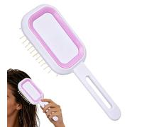 Air Cushion Hair Comb - 3D Massage Paddle Brush, Gold Toothed Square | Wet Dry Scalp Stimulator, Ergonomic Salon Grade Tool for Home Shower Bathroom Gym Travel