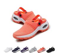 Air Cushion Slip-On Walking Shoes Orthopedic Diabetic Walking Shoes Women's Orthopedic Clogs with Air Cushion Support to Reduce Back and Knee Pressure (Orange,40)