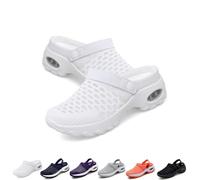 Air Cushion Slip-On Walking Shoes Orthopedic Diabetic Walking Shoes Women's Orthopedic Clogs with Air Cushion Support to Reduce Back and Knee Pressure (White,41)