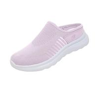 Air Cushion Slip-On Walking Shoes Womens,Orthopedic Diabetic Trainers Comfortable Backless Beach Slippers Mesh Non-Slip Mule Platform Sneakers Footwear Backless Trainers Womens