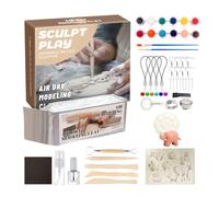 Air Dry Clay for Adults, 12-Color Paint Soft Modeling Clay Set, Ceramic & Pottery Supplies for Valentine's Day, Halloween, Teen Painting, Christmas, Classroom Projects, Outdoor Family, 16x16x5cm