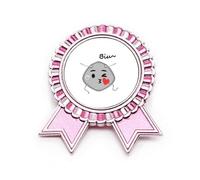 Air Fly Kiss Lovely Head Expression - Broche con diseño de cabeza rosa, medalla de premio ganador, Medium, Metal