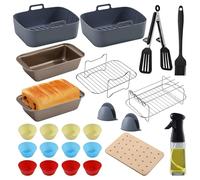 Air fryer accesorios,compatible con ninja AF400EU AF500EU, incluye moldes para freidora, bandejas para hornear, rejillas para parrilla, aceite en aerosol, moldes para pasteles, papel para hornear,etc.