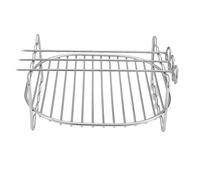 Air Fryer Accessories - Stainless Steel Double Tier Rack With Skewers, Cooking Stand | Oven Tray For Baking, Roasting, Grilling, BBQ, Kitchen Meals, Healthy Cooking, Household Use, Easy Cleaning, Dura