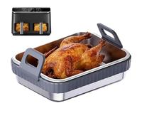 Air Fryer Baking Pan | Non-stick Heat-Resistant Grill Rack | Stainless Steel Baking Pan | Multi-purpose Double Layer Rack For Home Kitchen Commercial Restaurant Party Gathering Holiday Barbecue