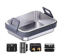 Air Fryer Baking Pan - Non Stick Heat Resistant Stainless Steel Baking Tray With Grill Rack And Silicone Handles For Air Fryers Ovens Barbecue Cooking Dishwasher