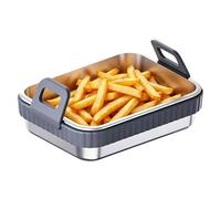 Air Fryer Baking Pan - Non Stick Stainless Steel Grill Rack Tray | Multi Layer Cooking Baking Meal Prep Accessory for Air Fryer, Oven, BBQ, Kitchen, Home or Holiday Gathering