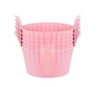 Air Fryer Cupcake Pan 6 Pieces - Non-Stick Reusable Smooth Tool | Silicone Egg Bite Molds For Mousse - Bread Brownie Cupcake Meatloaves Eggwich Breakfast Sandwiches Home Indoor Kitchen