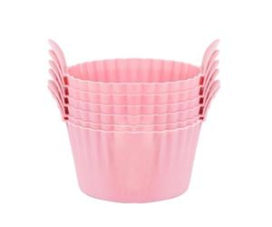 Air Fryer Cupcake Pan 6 Pieces - Non-Stick Reusable Smooth Tool | Silicone Egg Bite Molds For Mousse - Bread Brownie Cupcake Meatloaves Eggwich Breakfast Sandwiches Home Indoor Kitchen