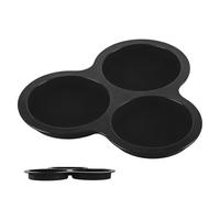 Air Fryer Egg Mold - Three Cavity Egg Mould, Silicona Baking Cups | Compact Air Fryer Eggs Cooking Accessory, Multi Portion Breakfast Patty Cake Pudding Hamburger Maker Tool with Small Appliances
