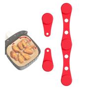 Air Fryer Magnetic Clips | Silicone, 10.2x1.4cm, Red | Heat Resistant Reusable Magnets | Accessories For Securing Parchment Paper Liners In Air Fryer