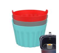 Air Fryer Moldes de silicona antiadherente para magdalenas, pasteles, tartas y pudines | Molde de huevo reutilizable para freidora de aire, horno y vapor, resistente al calor para alimentos caseros y