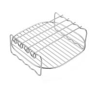 Air Fryer Rack - Air Fryer Grill | Air Fryer Basket | Double Layer Stainless Steel Airfryer Grill Multi-Purpose Rack Stand Air Fryer Skewers With Baking Tray For Cooking, Steaming, And Baking