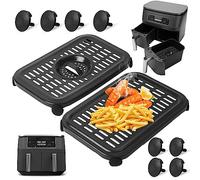 Air Fryer Replacement Parts for Ninja Foodi DualZone Air Fryers, 2 PCS Food Grade Air Fryer Accessories Grill Pan Plate Crisper Plate Rack Tray for Ninja DZ090 DZ201 DZ100 Air Fryer, Dishwasher Safe