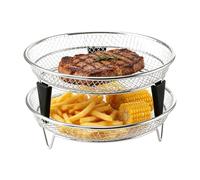 Air Fryer Stackable Racks - Stainless Steel 2 Piece Set | Mesh Trays