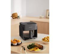 AIR FRYER STUDIO CRYSTAL - Freidora De Aire De Cristal 4.2L Con Vaporizador Opcional Negro