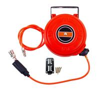 Air Hose Reel Enclosed - 6m Automatic Retraction System, Swivelling Wall Mount And Leak Proof PU Tube, Durable High Grade PP Shell And Lock Mechanism, Professional Heavy Duty Build, For Garage