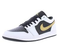 Air Jordan 1 Low - Zapatos para hombre (553558-172, blanco/dorado metálico-negro), Blanco Metálico Oro Negro, 46 EU