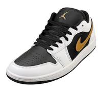 Air Jordan 1 Low - Zapatos para hombre (553558-172, blanco/dorado metálico-negro), Blanco Metálico Oro Negro, 46 EU