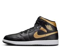 Air Jordan 1 Mid Men's Shoes (DQ8426-071, Black/White/Metallic Gold) Size 11.5