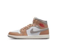 Air Jordan 1 Mid - Zapatos para hombre (cáñamo/blanco/gris universitario/rojo fuego), Cáñamo/rojo fuego-blanco, 8