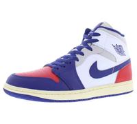 Air Jordan 1 Mid - Zapatos para hombre (blanco/rojo universitario/gris neutro/azul rey oscuro), Blanco/rojo universitario/gris neutro/azul real profundo, 43 EU