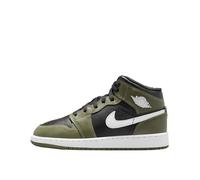 Air Jordan 1 Mid - Zapatos para niños grandes, Negro / Verde oliva / blanco (BLACK/MEDIUM OLIVE/WHITE), 6.5 Big Kid