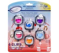 Air Jungles Ambientador para coche, paquete variado de regalo navideño, 6 clips de ventilación de ambientador de coche, 4 ml cada uno, ambientador de larga duración para coche, hasta 180 días de