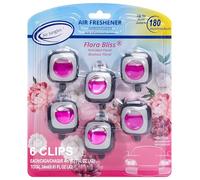 Air Jungles Clip de ventilación para ambientador, 6 clips de ventilación, 4 ml cada uno, larga duración de hasta 180 días para eliminar olores (Flora Bliss)